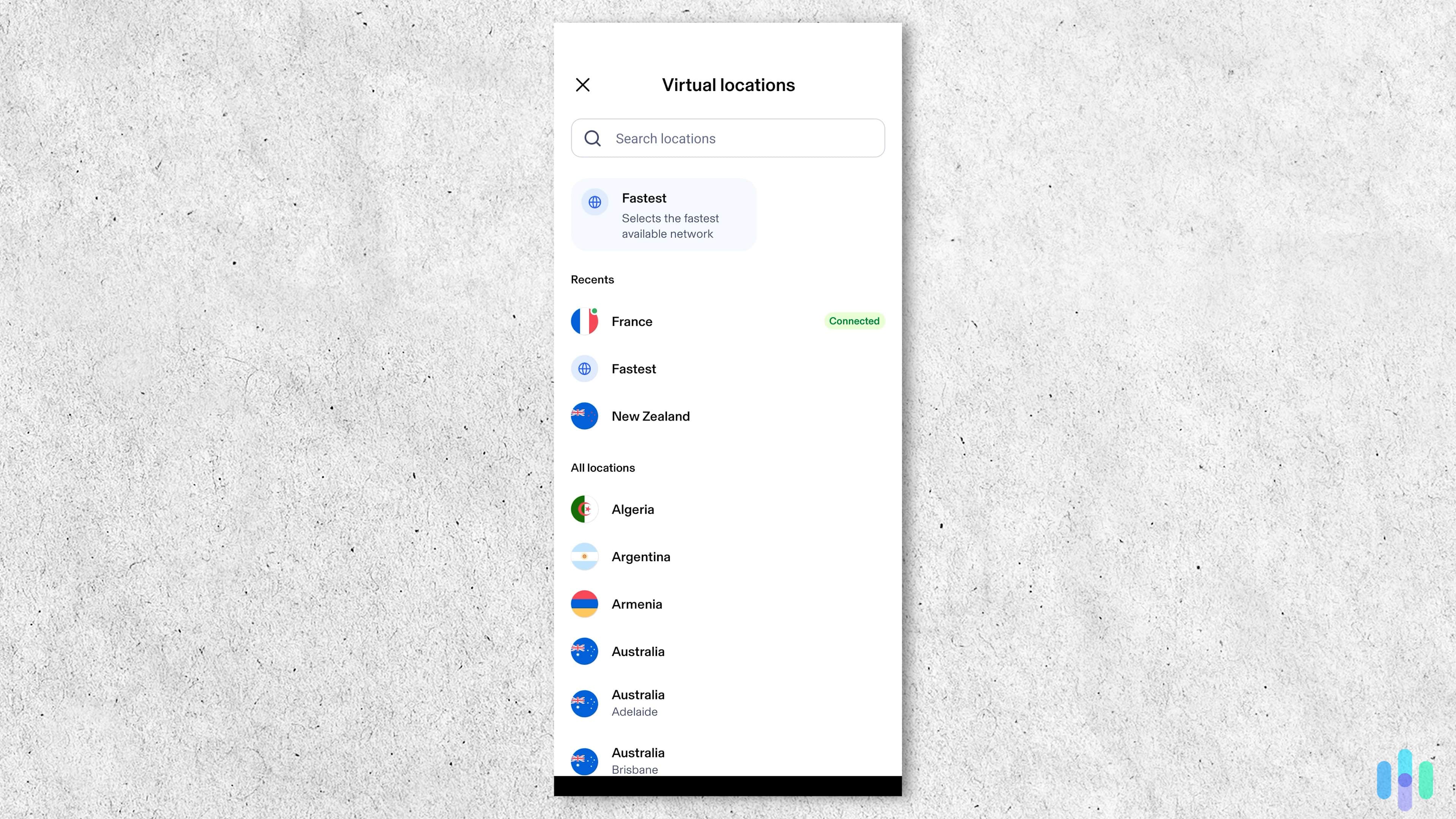 Aura VPN connected to France