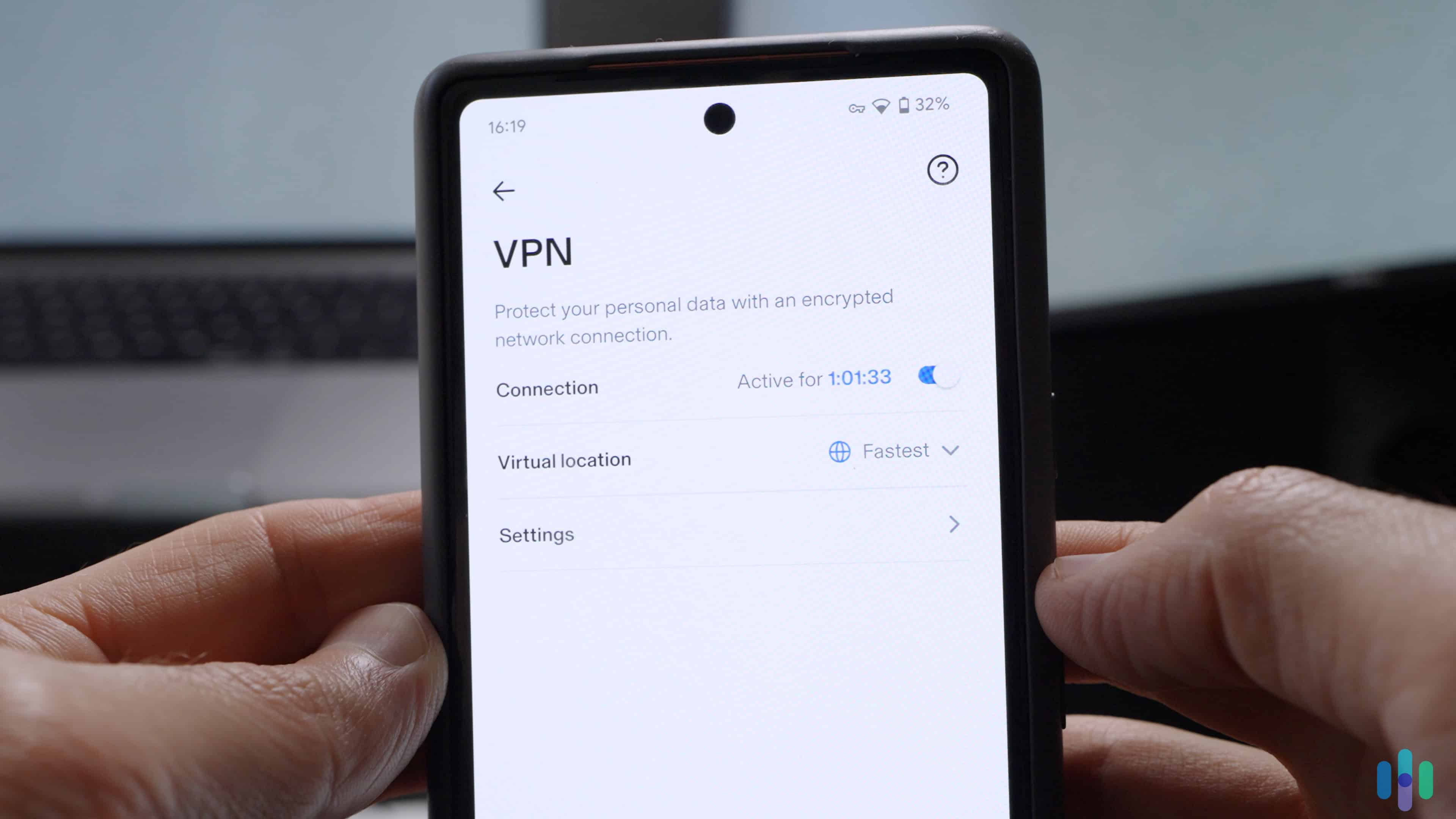 Aura’s VPN dashboard within the Aura Android app