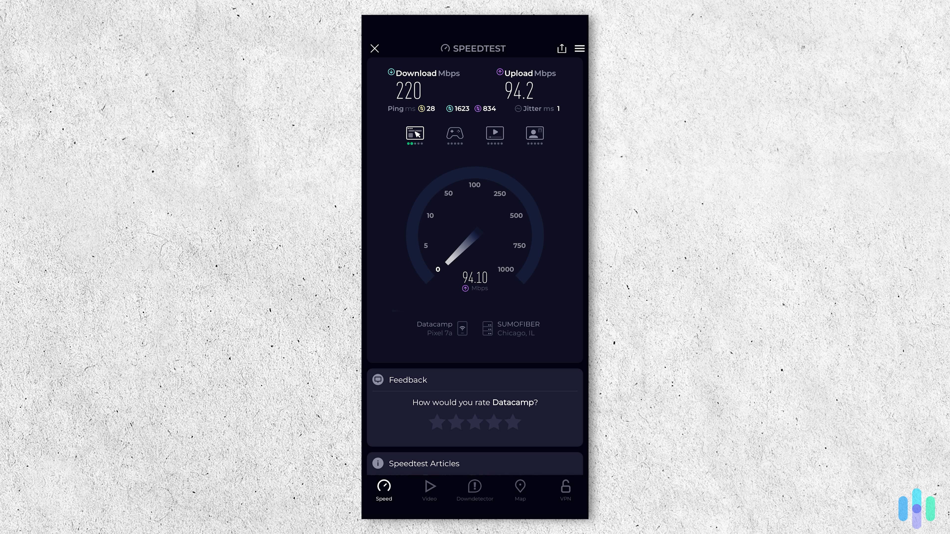 Testing Aura’s speed on an Android smartphone