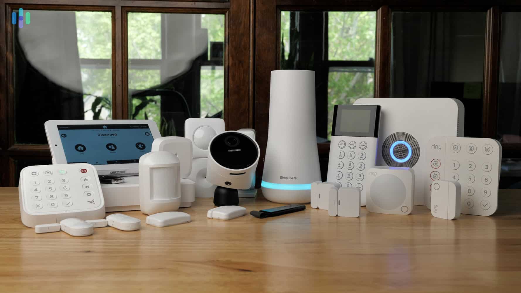 Lineup of security systems we have tested (Ring, SimpliSafe, and Arlo)