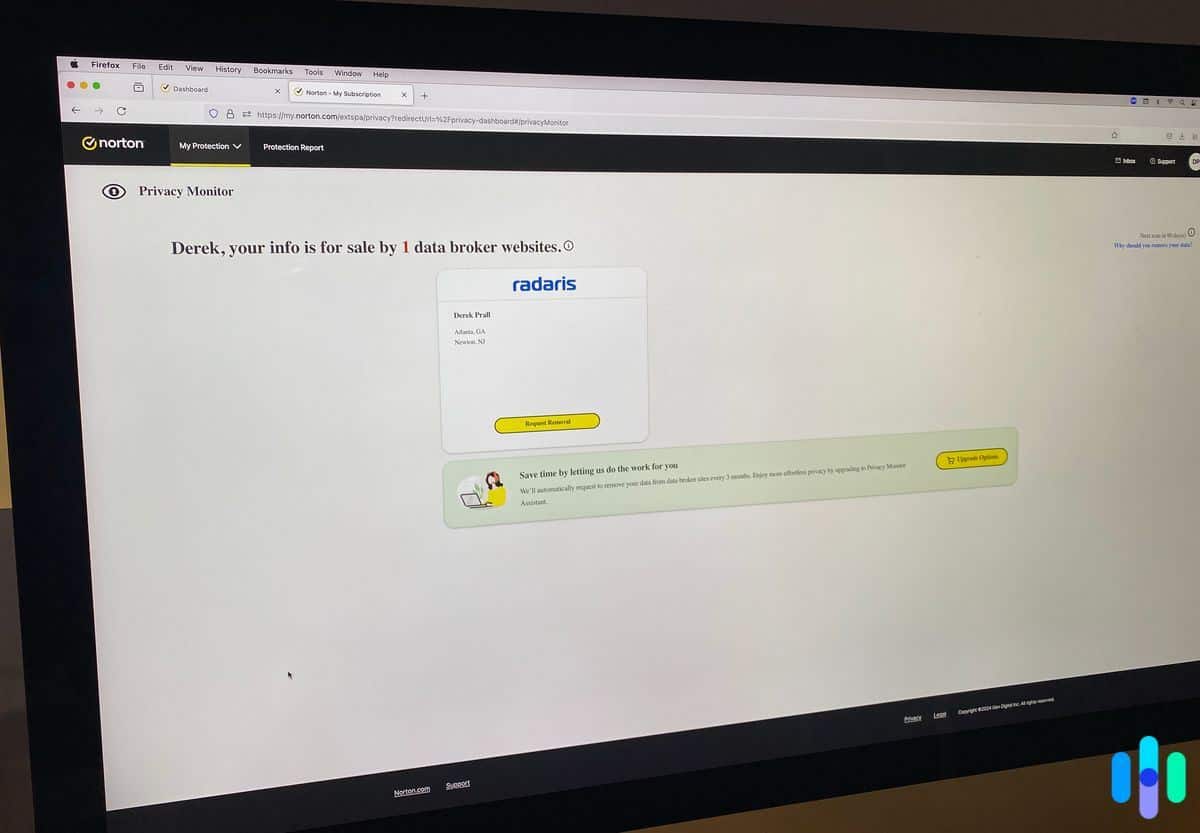 My personal information showed up on one data broker site. My personal information showed up on one data broker site.