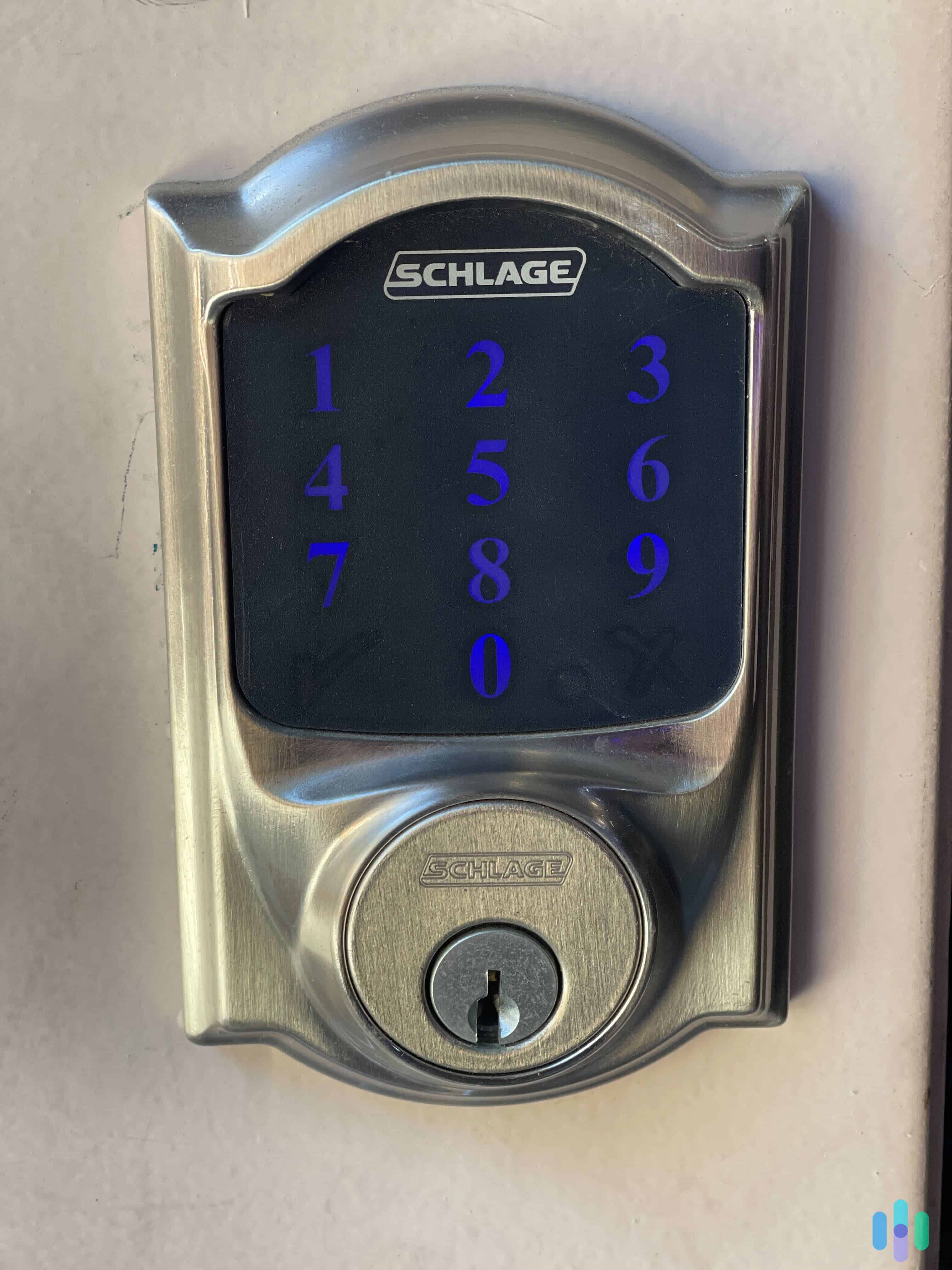 We chose the Bright Chrome colorway for the Schlage Encode Wi-Fi smart lock that we tested.