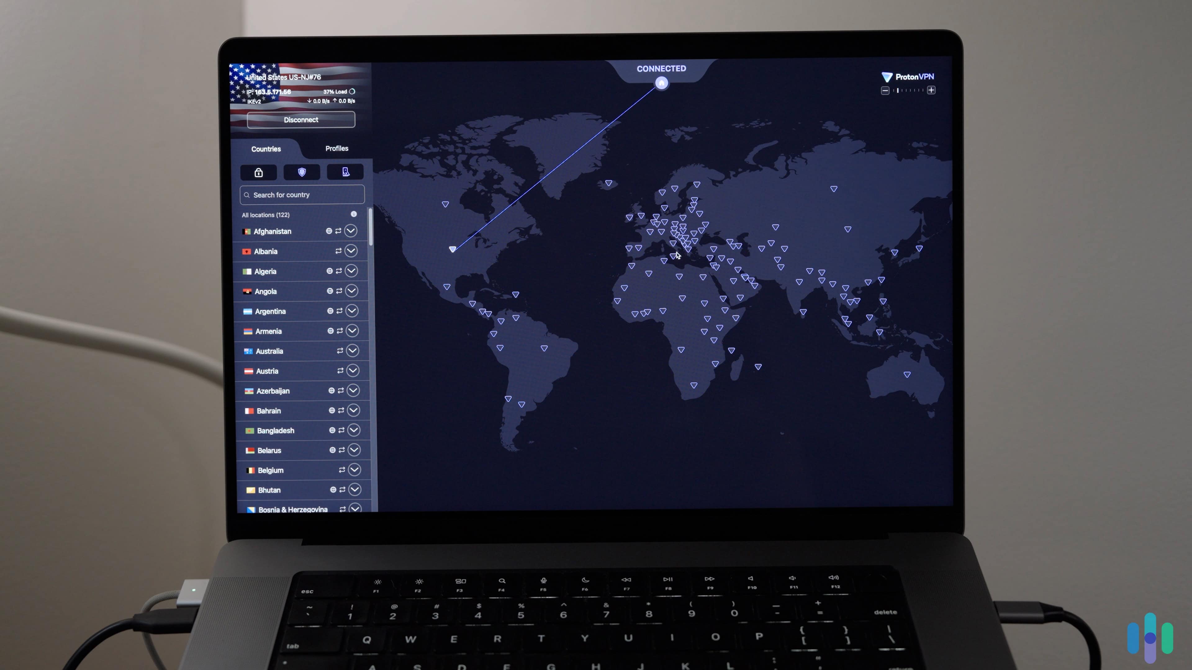 Testing out Proton VPN’s U.S. servers on a MacBook Pro