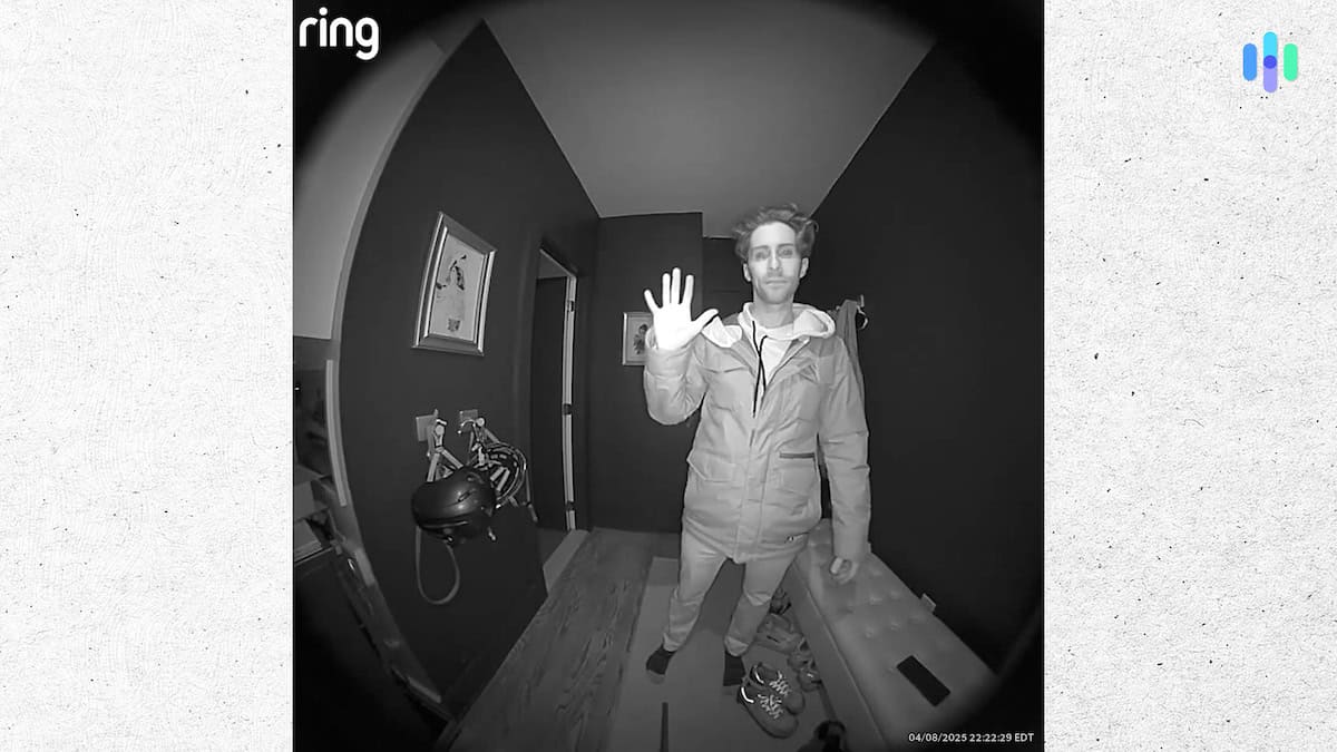 Ring Battery Doorbell black and white night vision