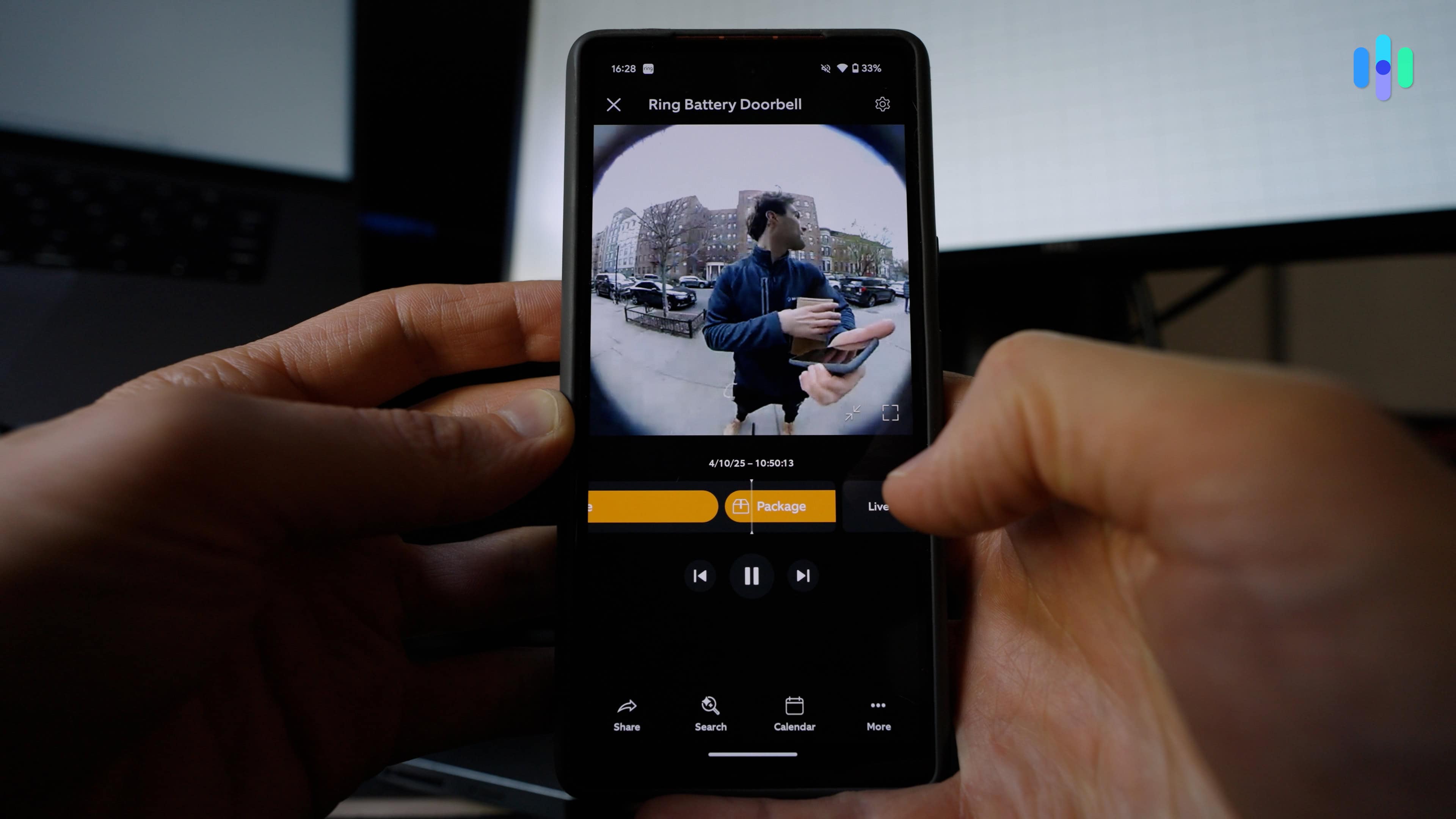 Ring Battery Doorbell package detected