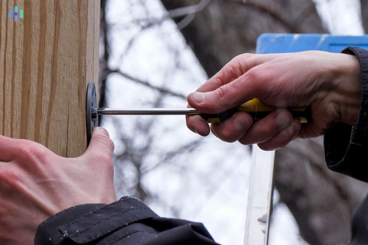 We only needed a screwdriver to mount our Ring Stick Up Cam Pro to our backyard fence.