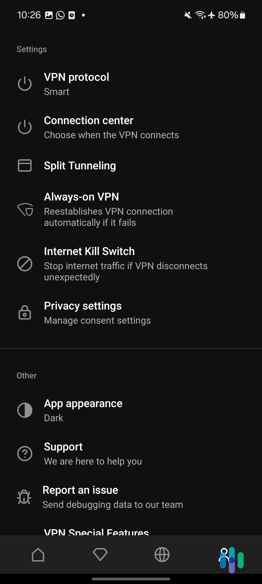 Hotspot Shield provided us with a clean interface to use and customize our VPN.