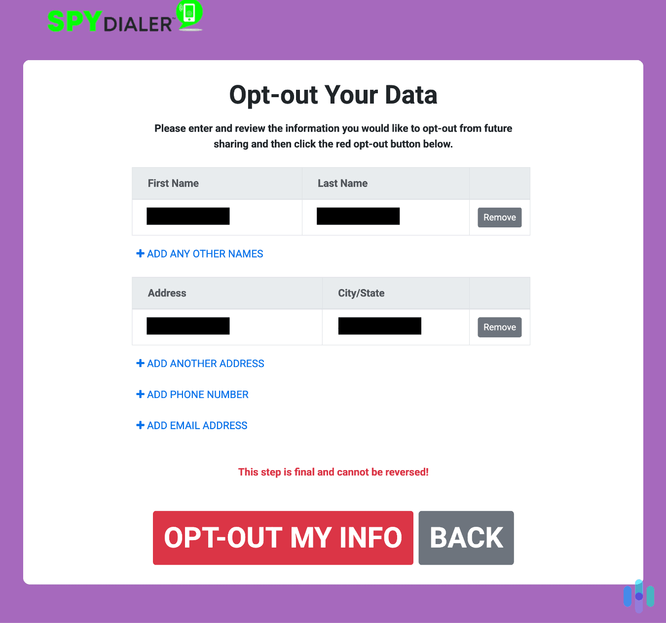Wrapping up the Spy Dialer opt out