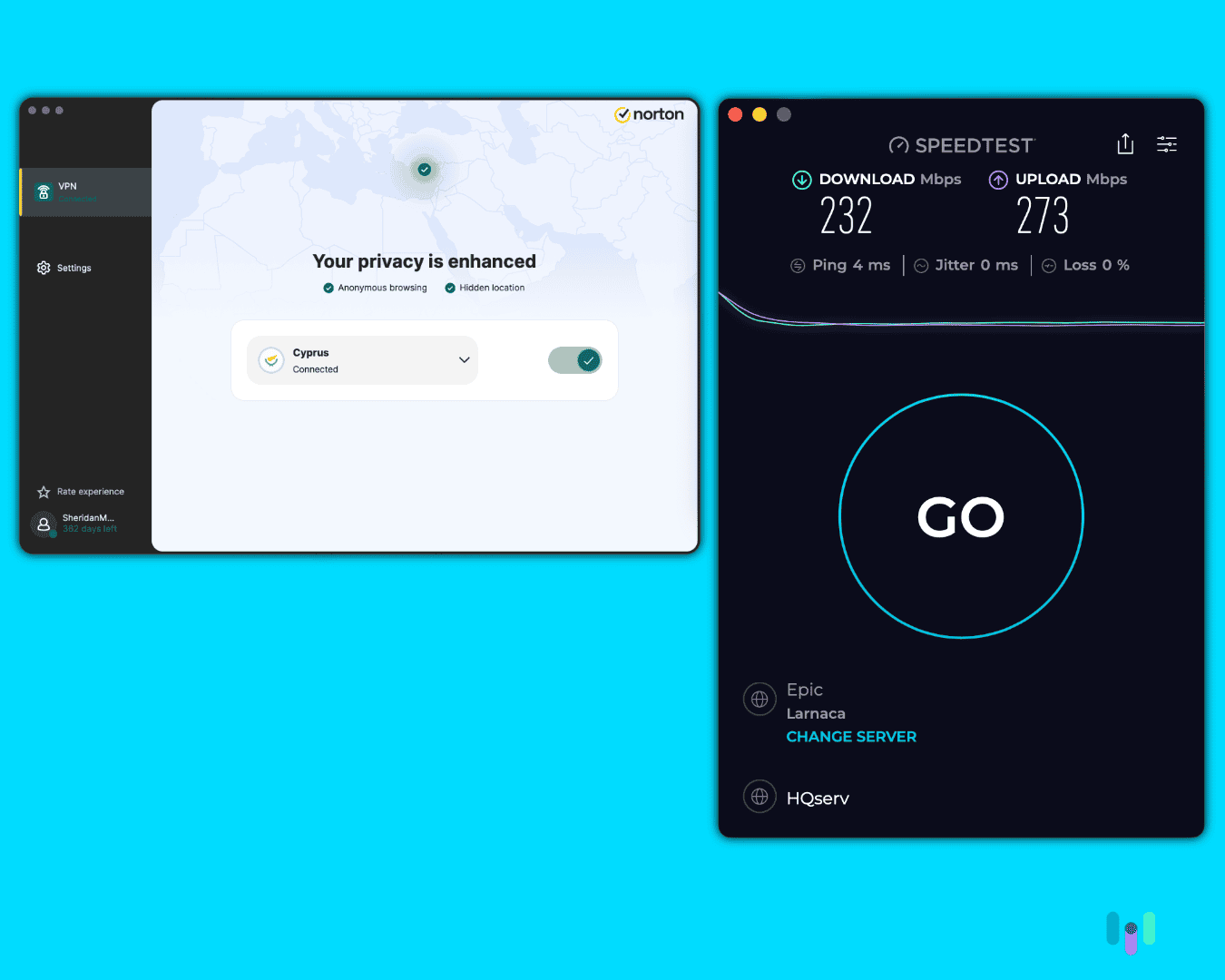 This upload speed may look good, but our baseline connection was 1 Gbps, so that’s a 75 percent loss.