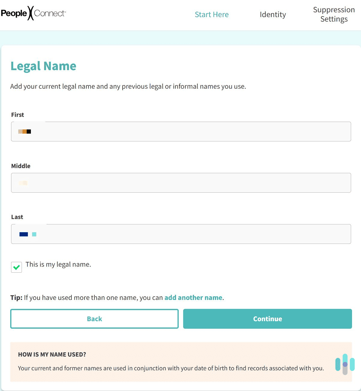 Add your full name, then click the green button. Add your full name, then click the green button.