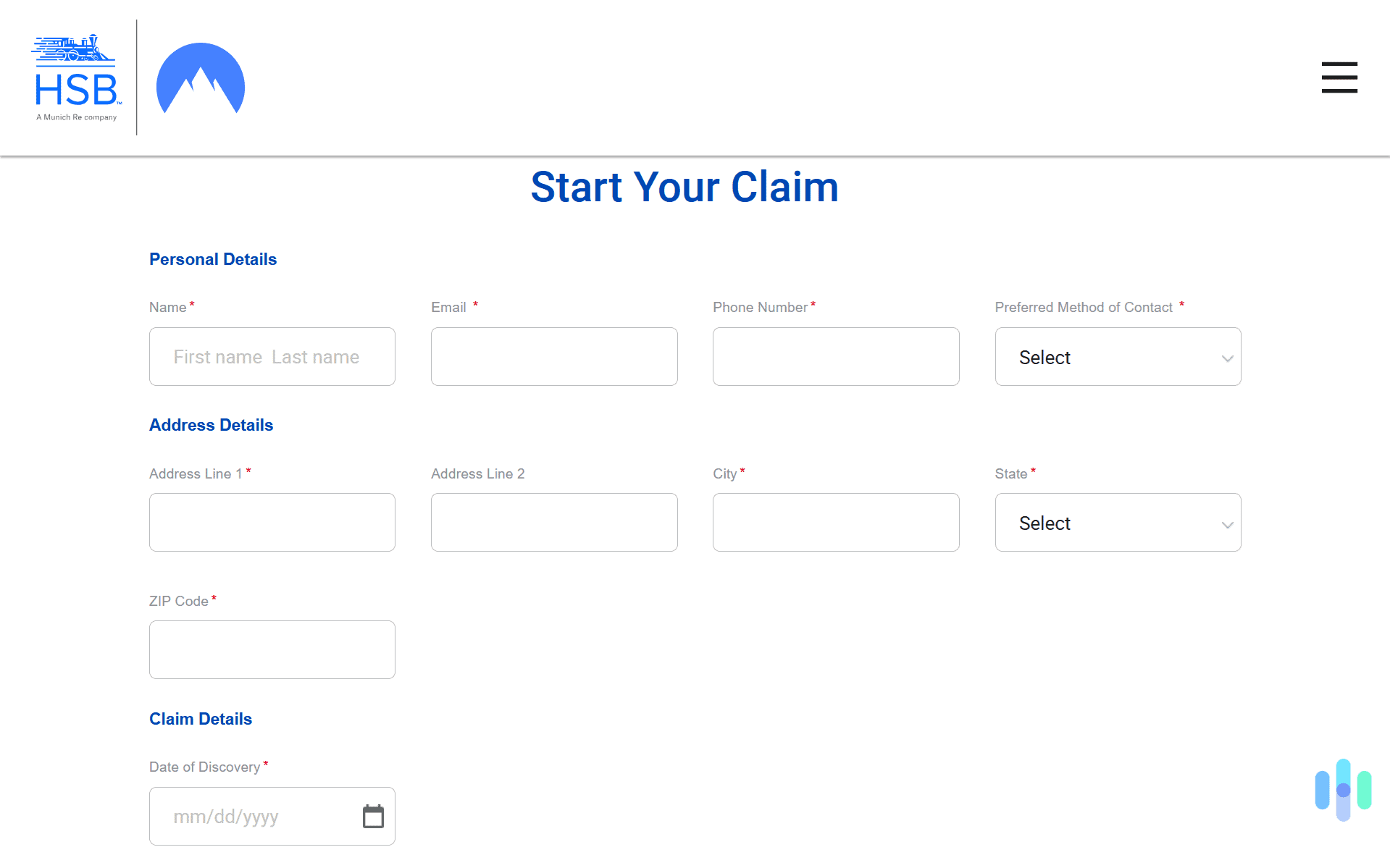 When submitting a claim through NordProtect, they direct us to the HSB claim form.