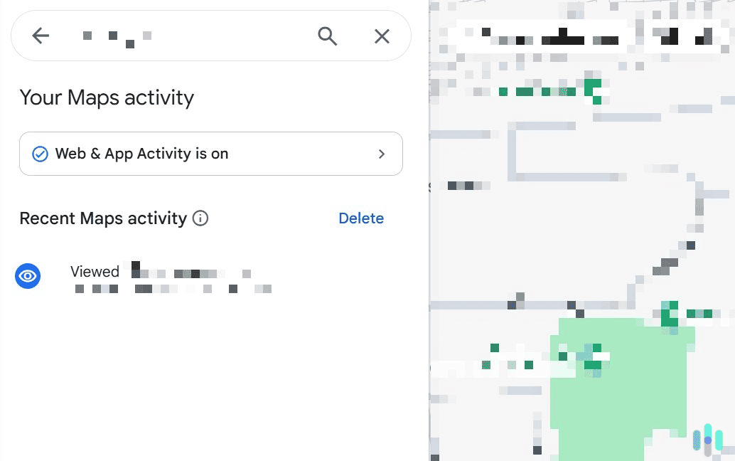 Clear all Google Maps data linked to the location.