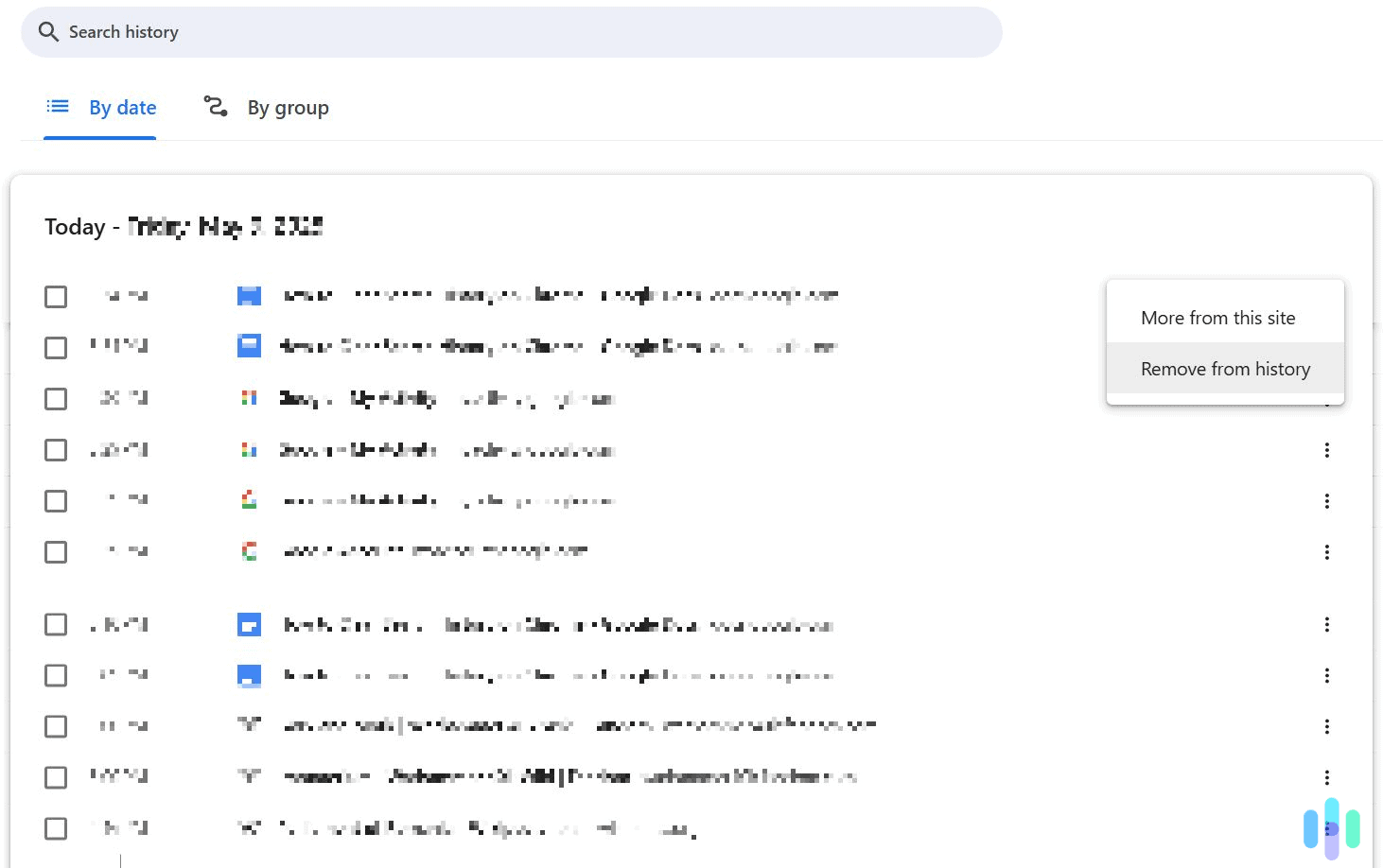 Clearing your search history on desktop normally means deleting your browser's history.
