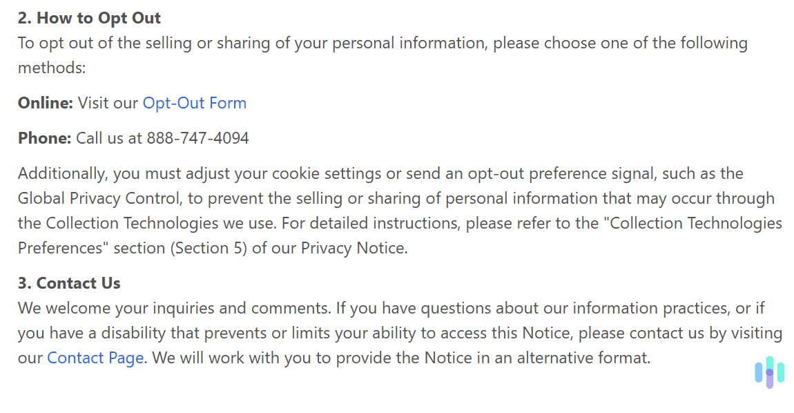 Click the opt-out form link.