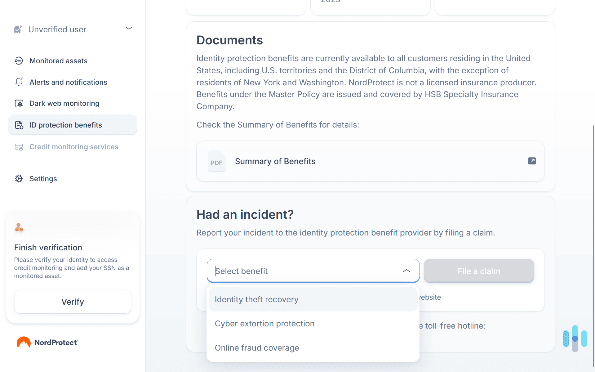 To get reimbursed for any expenses and get help recovering our identity, we would first need to submit a claim.