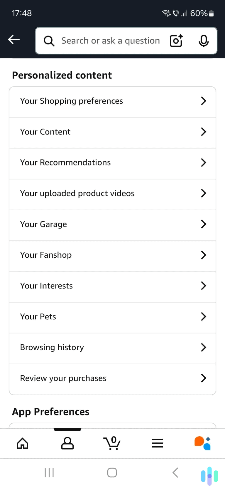 Find and access your account’s browsing history.