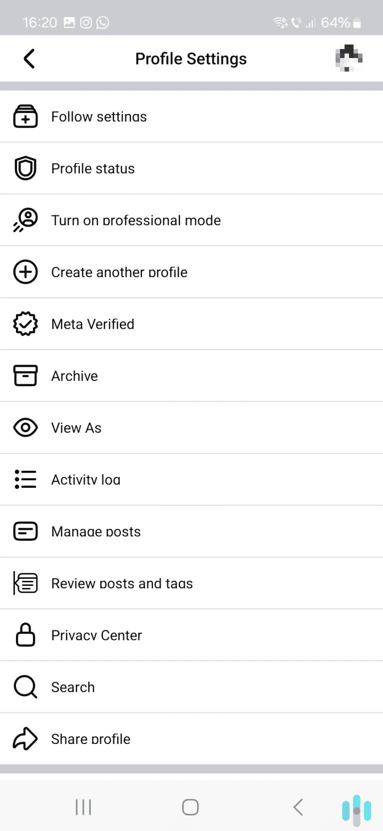Find and tap on the activity log option.
