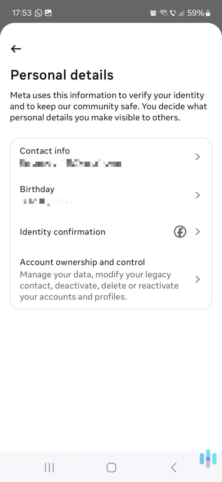Head to the account ownership settings menu.