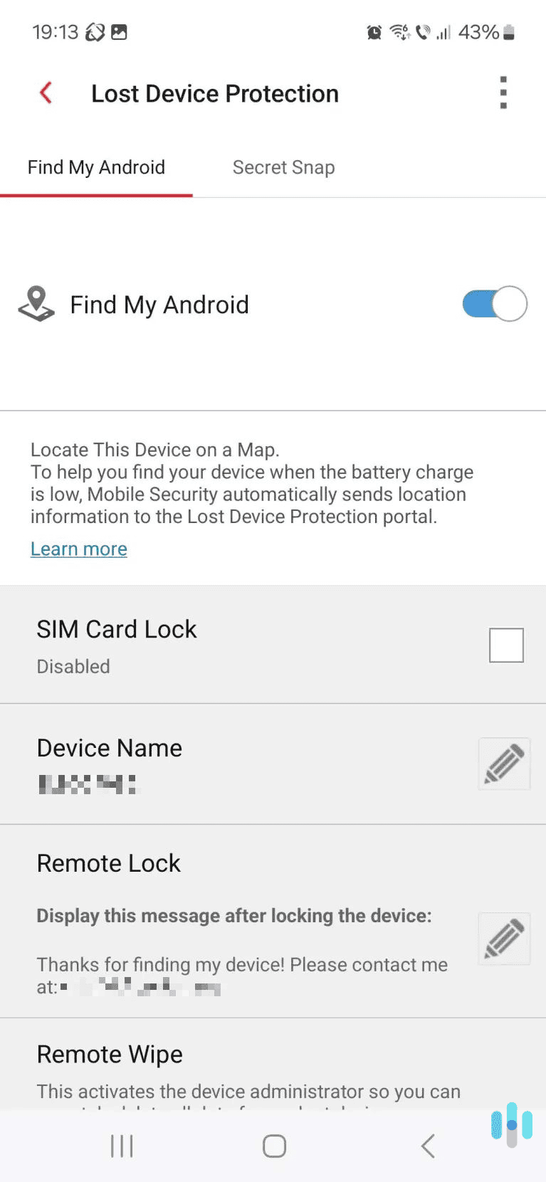 In addition to parental controls, Trend Micro's Android app also offers lost device protection.