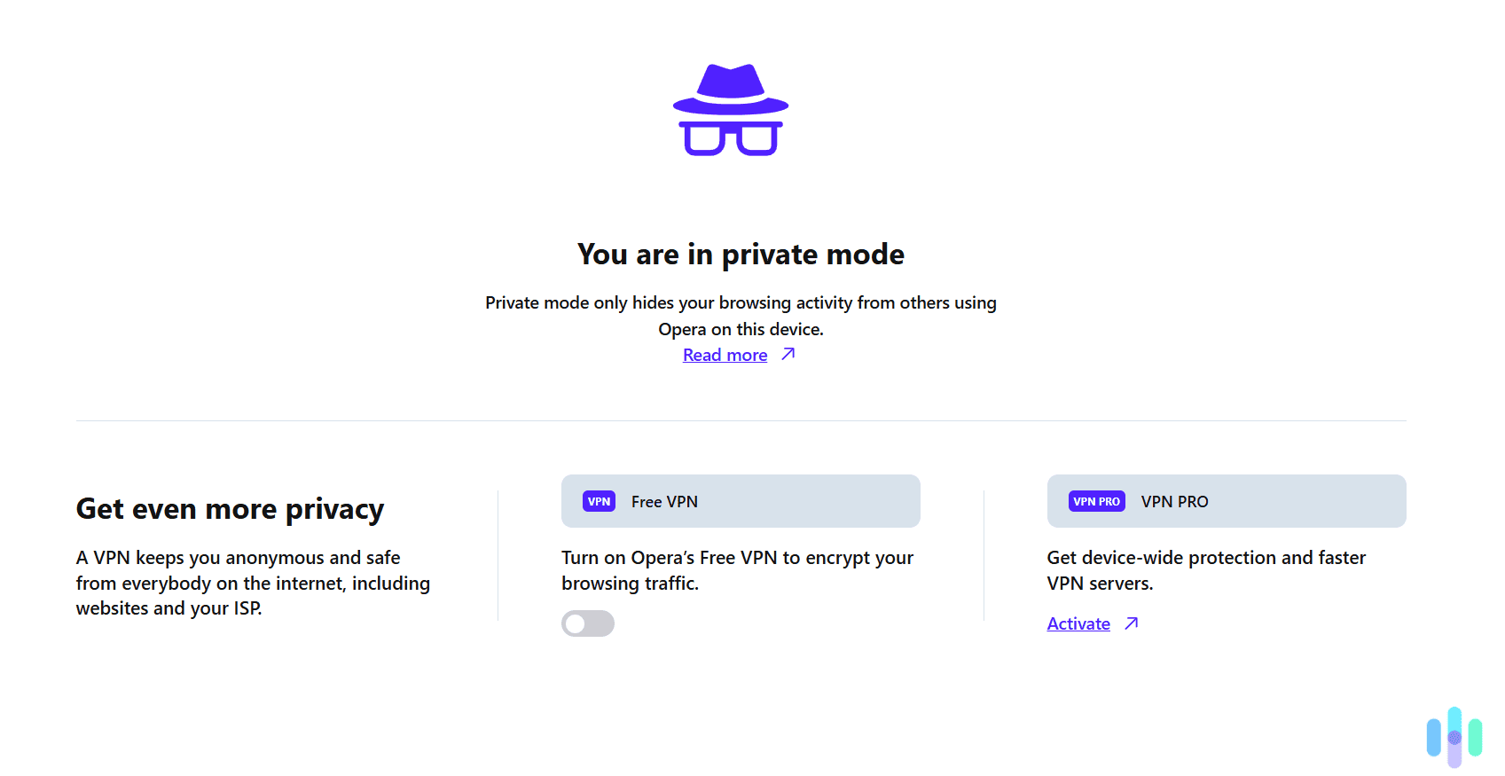 Incognito or Private mode will only hide your Facebook browsing from other people who use your device.