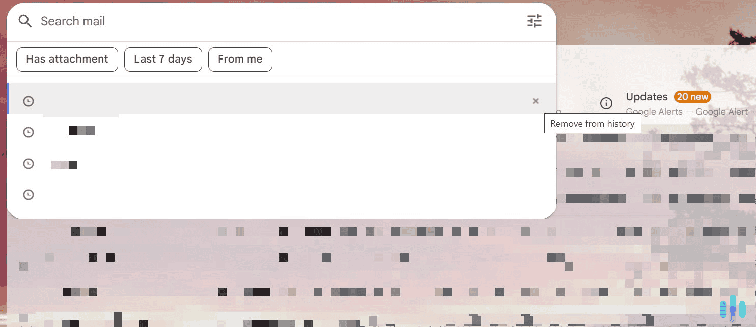 Just use the X icon to clear your search entries. 