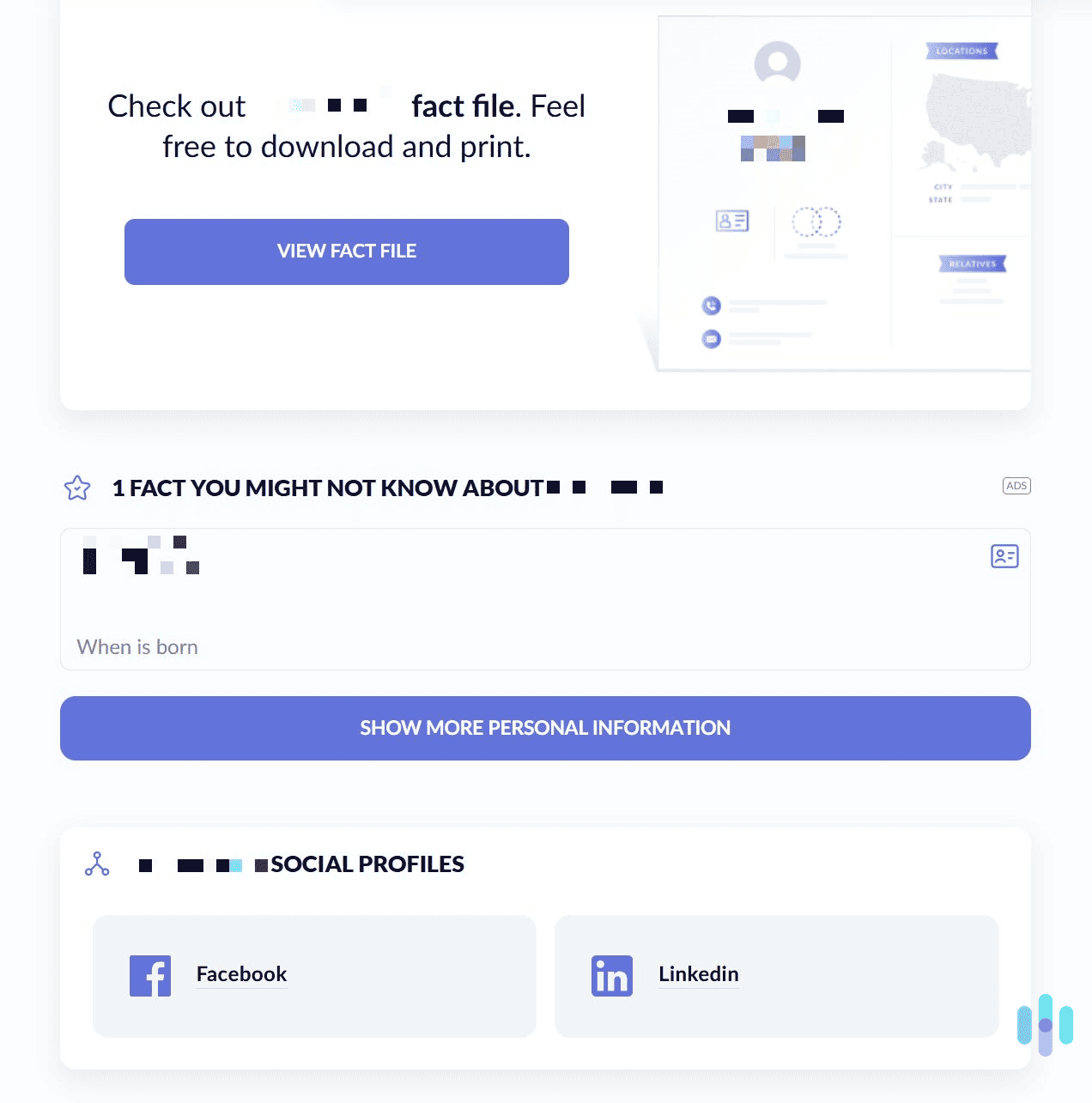 Many data broker sites (like Nuwber, for example) aggregate and display your personal data, including your Facebook profile.