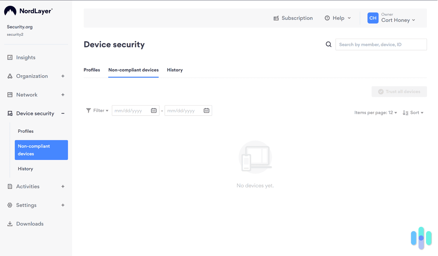 NordLayer provided us with a complete list of noncompliant devices so we could see which devices needed updating. NordLayer provided us with a complete list of noncompliant devices so we could see which devices needed updating.
