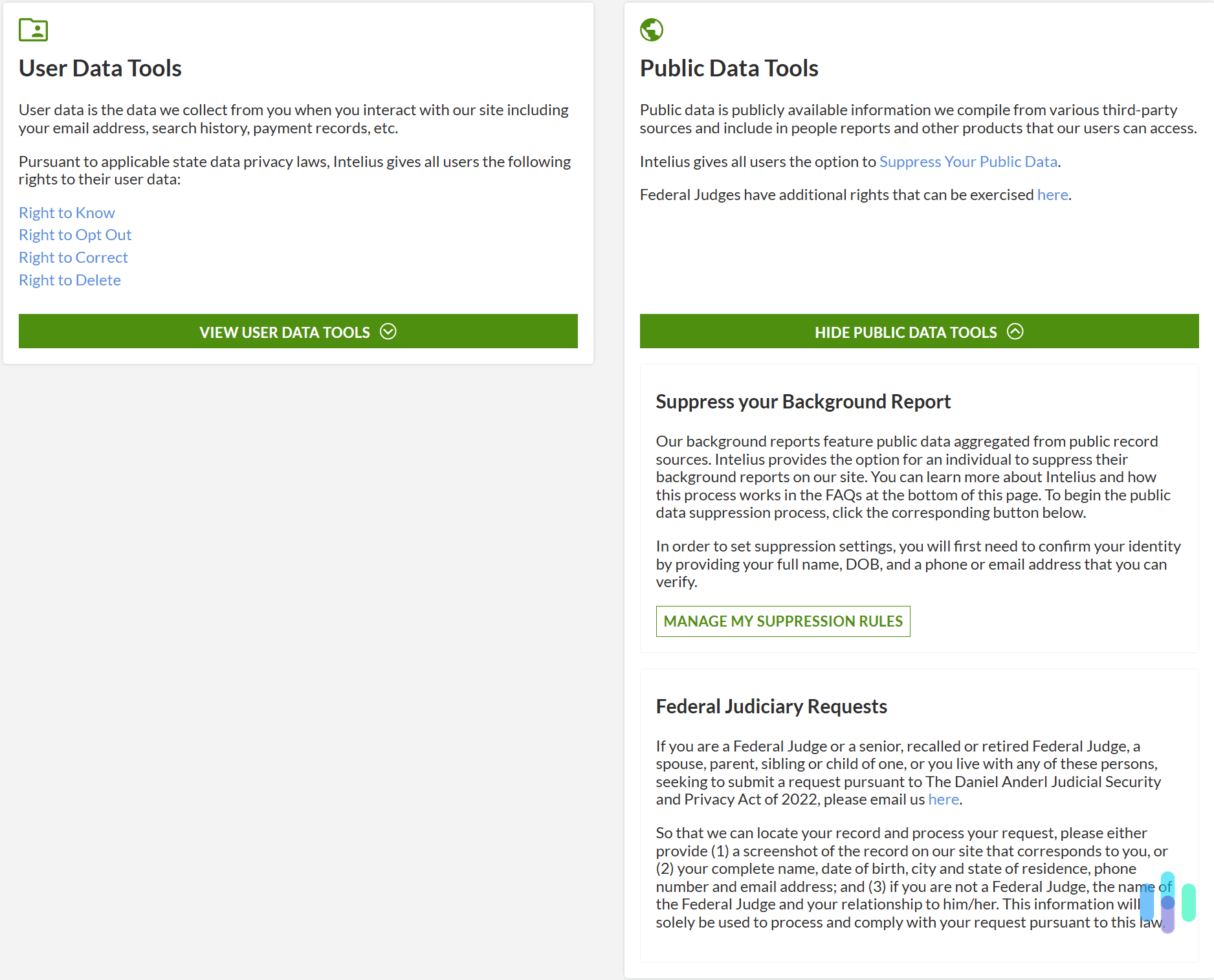 Now, pick the option that lets you manage your public data suppression rules.  Now, pick the option that lets you manage your public data suppression rules.