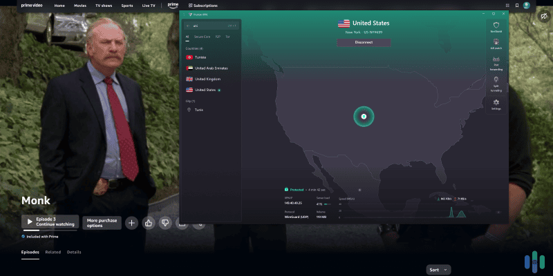 Proton VPN has servers across the globe, and works with multiple Prime Video libraries.