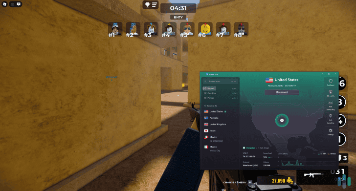 Proton VPN makes it very easy to connect to servers and start playing Roblox.