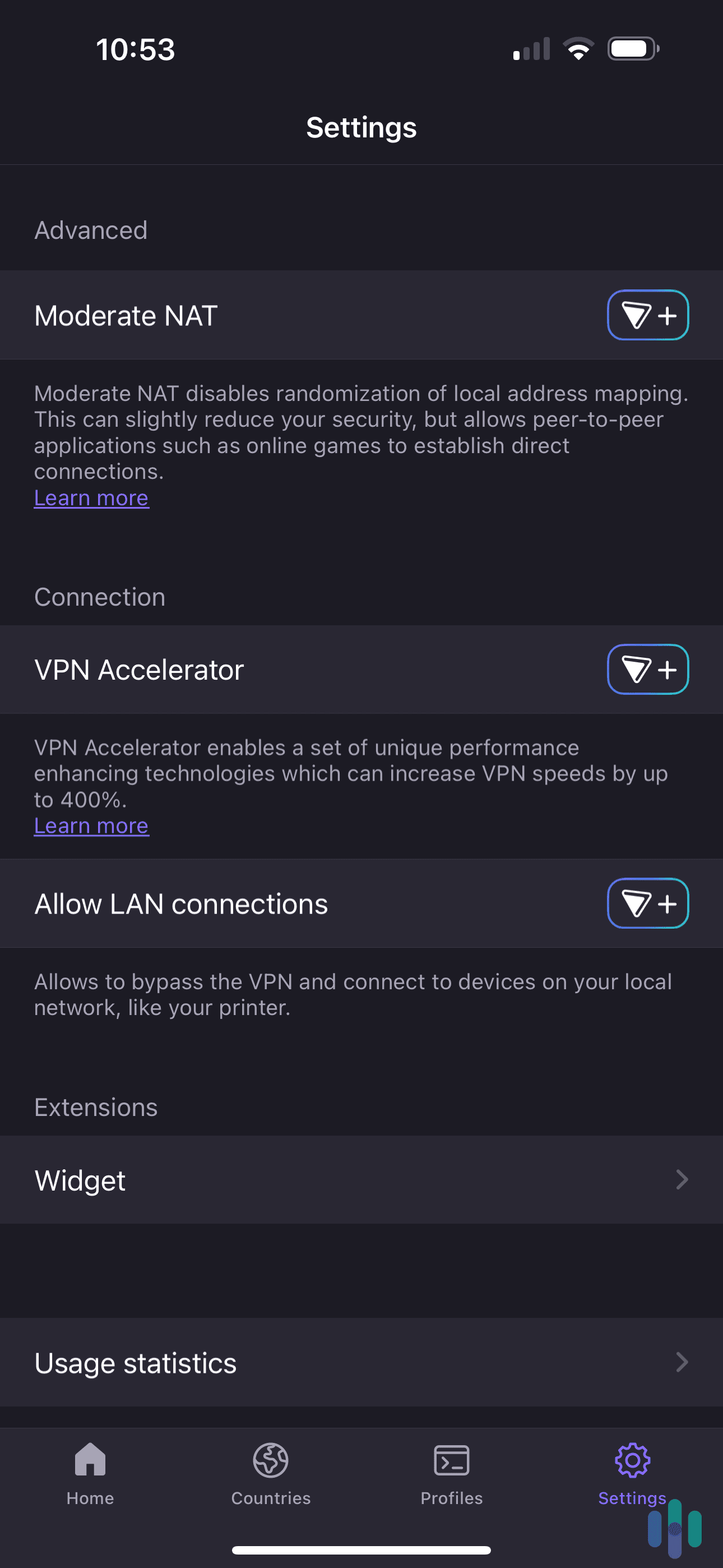 Proton VPN's paid plans add useful extra features, like VPN Accelerator, which boosts speeds.