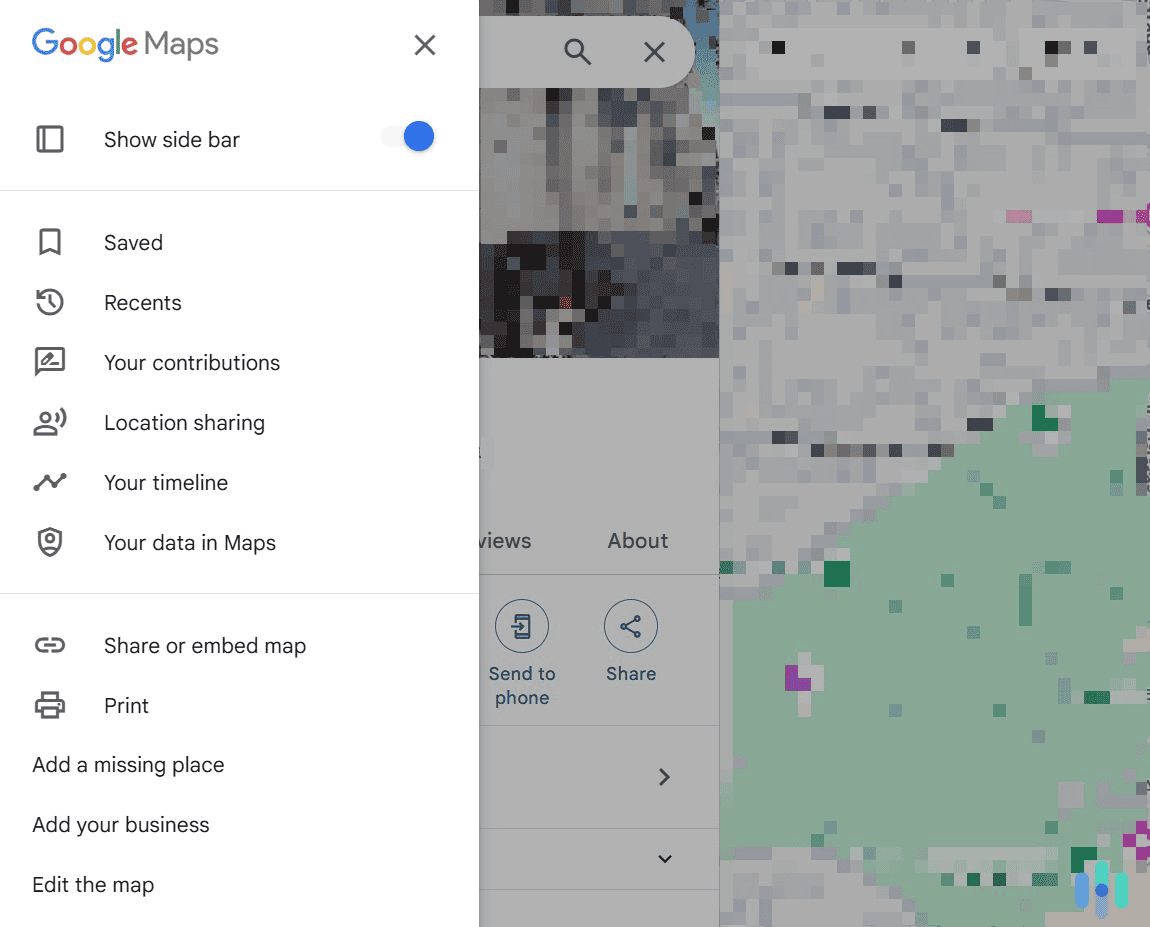 Select the Google Maps data option.