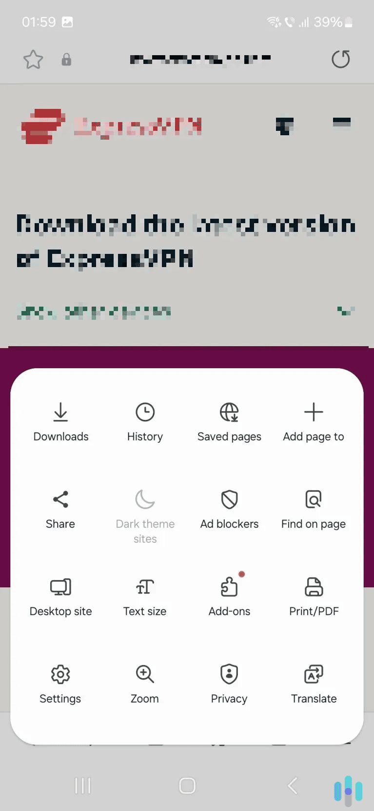 Select the history option.
