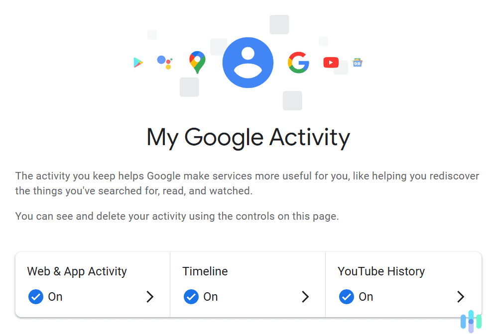 Select the YouTube history option, which is located on the right.