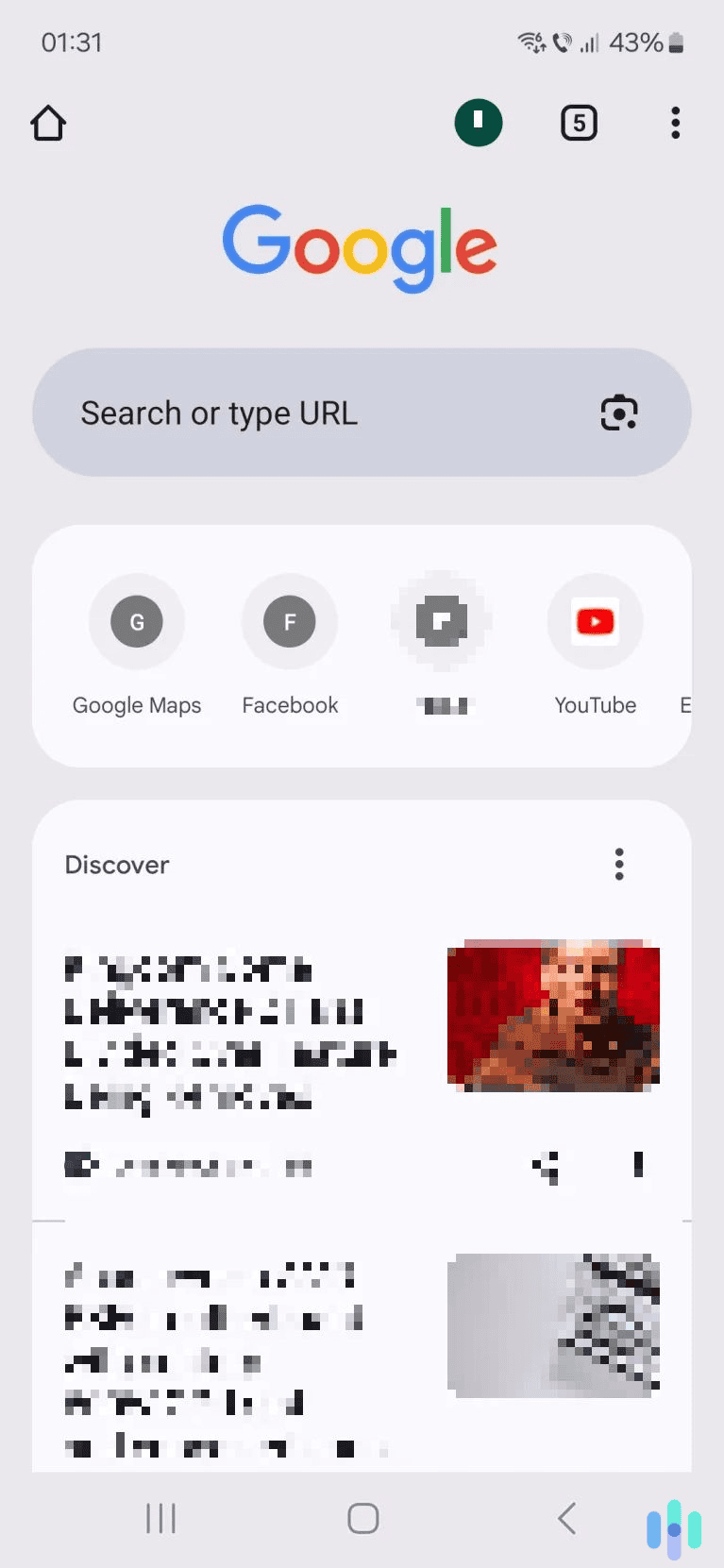 Tap the main Chrome menu icon in the top right corner.