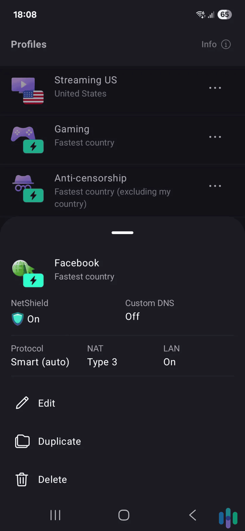 The paid version lets you automate VPN connections via the Profiles feature.