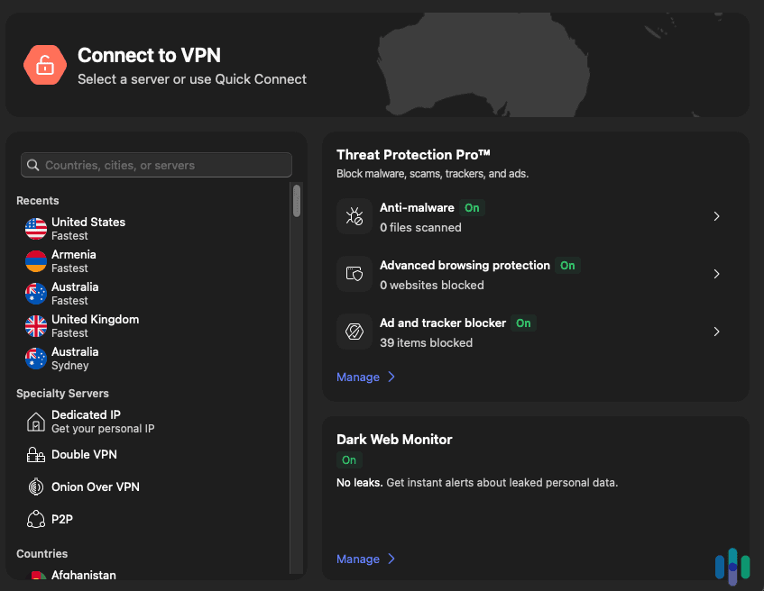 Threat Protection Pro is easily accessible from the Home menu, even if you haven’t set it up yet.