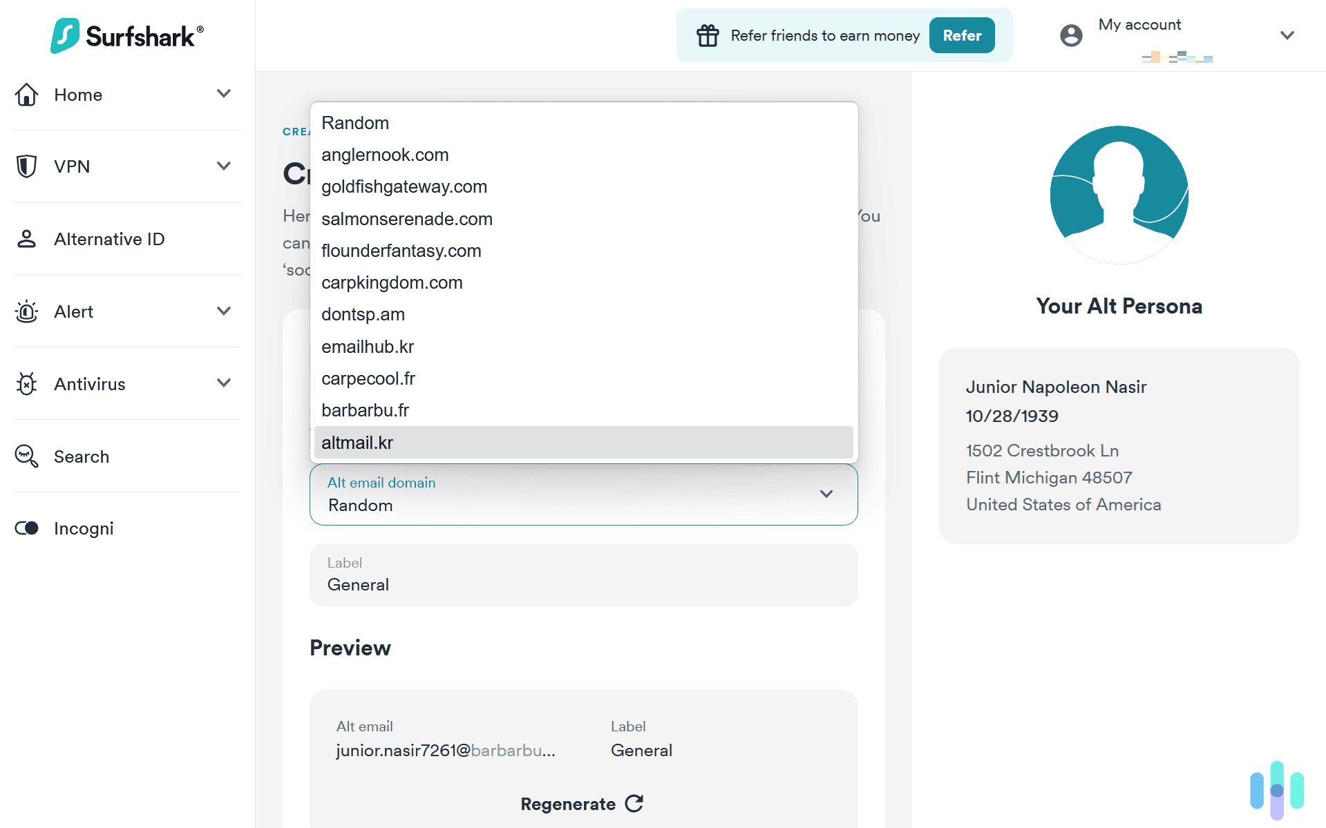 We had a higher success rate when using one of Surfshark Alternative ID’s .com email domains.