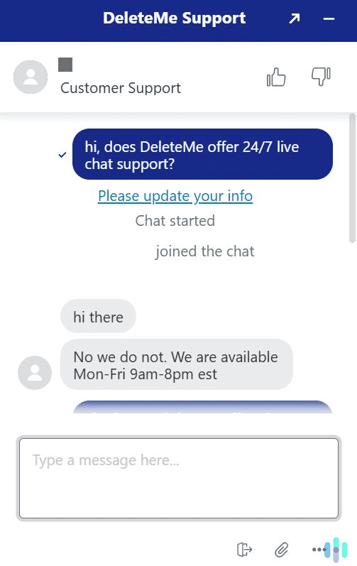 While neither DeleteMe or Aura offer round-the-clock live chat support, we like how their live chat reps are very knowledgeable and friendly.